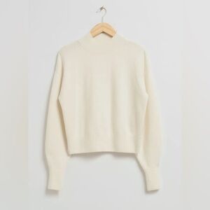 & Other Stories Cream Mock Neck Sweater Soft Cozy Knit Size M NWOT